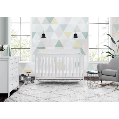 Delta Children Mercer Deluxe 6-in-1 Convertible Crib With Underdrawer Storage - Bianca White 4 Delta Children Mercer Deluxe 6-in-1 Convertible Crib With Underdrawer Storage - Bianca White - Image 2