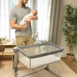 SwaddleMe Beginnings Bassinet Select - Compact Fold Multi-Position Baby Bassinet With Air Flow Mattress - Gray Tweed -Child Furniture Store GUEST d16dddc1 289c 47f4 ab97 1236f84ebaf0
