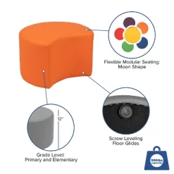 Flash Furniture Soft Seating Flexible Moon For Classrooms And Daycares - 12" Seat Height -Child Furniture Store GUEST d371b797 23ad 438b 923e 0f5b37259acb