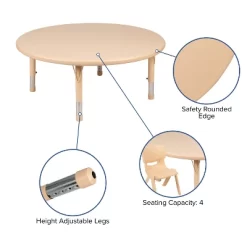 Flash Furniture 45" Round Plastic Height Adjustable Activity Table -Child Furniture Store GUEST d37b8127 dea3 4762 a835 1b56fc55a2eb