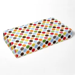 Bacati - Multicolor Large Dots 100 Percent Cotton Universal Baby US Standard Crib Or Toddler Bed Fitted Sheet