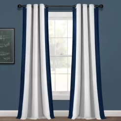40"x84" Kids' Block Border 100% Lined Grommet Blackout Single Window Curtain Panel - Lush Décor -Child Furniture Store GUEST d5a8b37d 52f7 4b4c ae8f b08a1b3e12ff