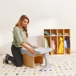 ECR4Kids Tri-Me Cube Chair Desk, Kids Furniture, Light Grey -Child Furniture Store GUEST d5f66553 1476 48b8 a979 7f3d7c36908e