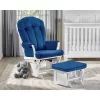 Suite Bebe Victoria Glider And Ottoman - White Wood And Navy Fabric -Child Furniture Store GUEST d6041726 ddef 4833 a2ca 96d2b6143751