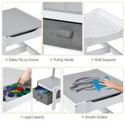 Costway Kids Table Chairs Set With Storage Boxes Blackboard Whiteboard Drawing GreyNature 20 Costway Kids Table Chairs Set With Storage Boxes Blackboard Whiteboard Drawing GreyNature -Child Furniture Store GUEST d64e06ad 990a 49ea ae1a 1dafe2b11073