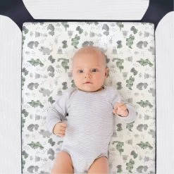 The Peanutshell Fitted Playard Sheets - Camo Dinosaur And Geometric Print - 2pk