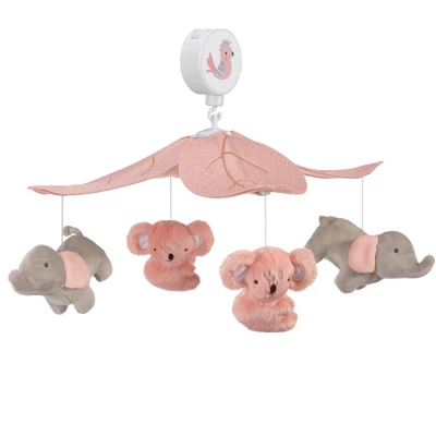 Lambs & Ivy Calypso Pink/Gray Koala & Elephant Musical Baby Crib Mobile 4 Lambs & Ivy Calypso Pink/Gray Koala & Elephant Musical Baby Crib Mobile - Image 2