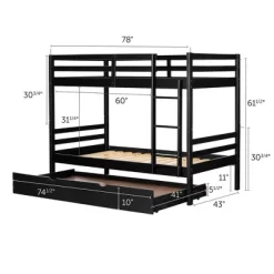 Fakto Bunk Beds With Trundle Matte Black - South Shore -Child Furniture Store GUEST d8dfd05c 0d93 43be a7fc 8c6b9cd46eb0