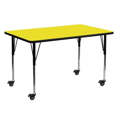 Flash Furniture Mobile 24''W X 60''L Rectangular HP Laminate Activity Table - Standard Height Adjustable Legs 4 Flash Furniture Mobile 24''W X 60''L Rectangular HP Laminate Activity Table - Standard Height Adjustable Legs - Image 2