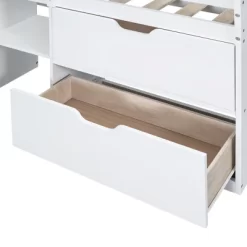 Twin Size Low Loft Bed With Rolling Desk, Shelves And Drawers - ModernLuxe -Child Furniture Store GUEST d9c34ab7 6ee8 4508 b3a8 dcf892a268c5