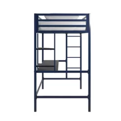 Twin Maxwell Metal Loft Bed With Desk & Shelves Blue/Black - Novogratz -Child Furniture Store GUEST dada2b4d 25bf 4adc 8da3 bb2f0c6a4f95