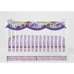 Bacati - Botanical Floral Birds Purple Multicolor 10 Pc Crib Bedding Set With Long Rail Guard Cover -Child Furniture Store GUEST db18af04 5344 4255 b892 eedd1318ee1e