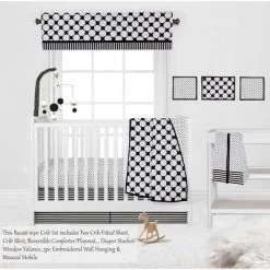 Bacati - Dots Stripes Black/White 10 Pc Crib Bedding Set With 2 Crib Fitted Sheets -Child Furniture Store GUEST dc0ec58f 0c0b 4a2b 8a1f eac553c4400c