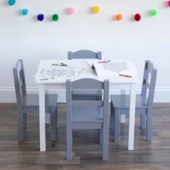 5pc Kids' Wood Table And Chair Set White/Gray - Humble Crew 13 5pc Kids' Wood Table And Chair Set White/Gray - Humble Crew -Child Furniture Store GUEST dd69c480 865c 4e9a 80bf 34dbb29073a5