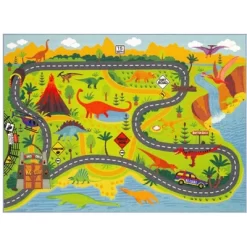 KC CUBS Boy & Girl Kids Dinosaur Dino Car Vehicle Traffic Road Educational Learning & Game Play Nursery Bedroom Classroom Rug Carpet -Child Furniture Store GUEST de0891e7 4981 4999 bbb8 e7aa8816c3c3