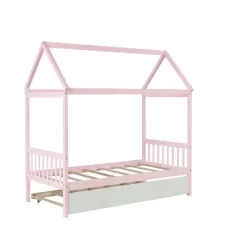 Twin Size House Shaped Platform Bed With Trundle - ModernLuxe -Child Furniture Store GUEST de4d0dfc c568 4c5e 89b8 3f71be7d4e31