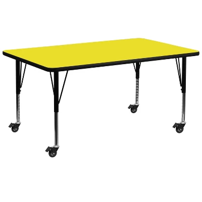 Emma And Oliver Mobile 30x72 Rectangle HP Laminate Preschool Activity Table 4 Emma And Oliver Mobile 30x72 Rectangle HP Laminate Preschool Activity Table - Image 2