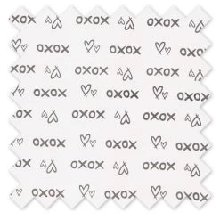 Bacati - Love Gray/white Kisses N Hugs Crib/Toddler Bed Skirt