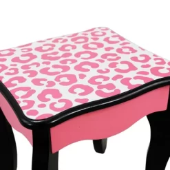 Fashion Leopard Prints Gisele Play Wooden Vanity Set Pink / Black - Teamson Kids -Child Furniture Store GUEST dfa43ade 0f84 44ad bba6 3fabb6c32e9f