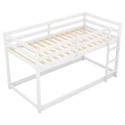 Twin Over Twin Floor Bunk Bed With Ladder - ModernLuxe -Child Furniture Store GUEST e05c8e69 e641 43ae 9ca5 200ef368ef7a