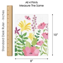 Big Dot Of Happiness Wildflowers - Unframed Floral Nursery And Room Decor Linen Paper Wall Art - Set Of 4 - Artisms - 8 X 10 Inches -Child Furniture Store GUEST e21da419 76ba 4cfc 94c5 d64a4993a90b