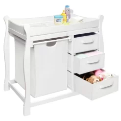 Badger Basket Sleigh Style Changing Table With Hamper And Baskets