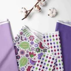 Bacati - Botanical Floral Birds Purple Multicolor 10 Pc Crib Bedding Set With Long Rail Guard Cover