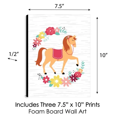 Big Dot Of Happiness Run Wild Horses - Floral Pony Nursery Wall Art And Kids Room Decor - 7.5 X 10 Inches - Set Of 3 Prints 5 Big Dot Of Happiness Run Wild Horses - Floral Pony Nursery Wall Art And Kids Room Decor - 7.5 X 10 Inches - Set Of 3 Prints - Image 3