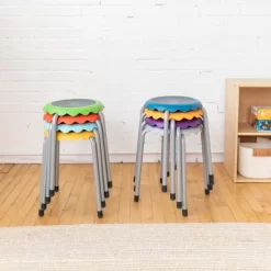 ECR4Kids Daisy Stackable Stool Set, Flexible Seating, 17in Seat Height, 8-Piece -Child Furniture Store GUEST e9a2df68 ad6e 4ab6 8b16 8c384918ee23
