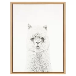 24" X 18" Hairy Alpaca Framed Canvas Art - Uniek -Child Furniture Store GUEST e9fc784f 5f51 45c1 b344 8fd94e9cb42e