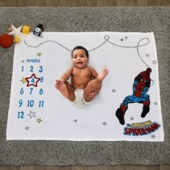 Marvel Amazing Spider-Man Super Soft Milestone Baby Blanket -Child Furniture Store GUEST ebc6e7aa 2971 4dd8 9c56 3c11ff960b55