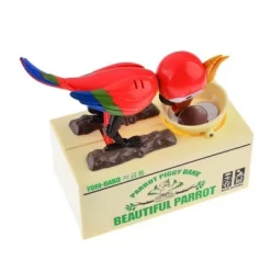 Insten Parrot Piggy Bank Robotic Coin Munching Toy Money Box, Red, 6.6x6.5 Inches -Child Furniture Store GUEST ec30c160 b7c2 4e4d 8e3a ce407fbb3c9c