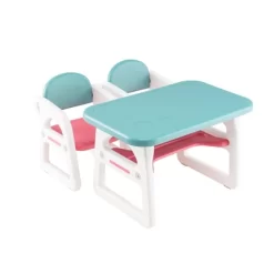 Costway 3-Piece Kids Table And Chair Set Toddler Activity Study Desk With Building Blocks -Child Furniture Store GUEST ed94da55 eb9c 40ec 88b9 28994d3d1081