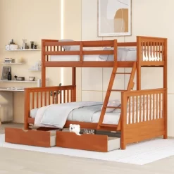 Twin Over Full Bunk Bed With Ladders And Two Storage Drawers-ModernLuxe -Child Furniture Store GUEST ee7a8371 d731 4a6f ac12 bcd33b4eeeec