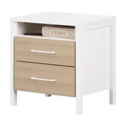 Munich 2 Drawer Nightstand - White/Soft Elm - South Shore -Child Furniture Store GUEST ee832656 4a0f 47a8 94e9 7b293e4c9fc9