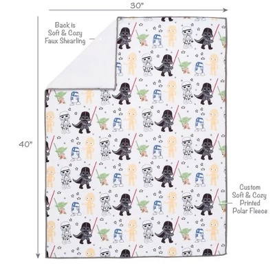 Lambs & Ivy Star Wars Classic Fleece Baby Blanket - Yoda/Darth Vader/R2-D2/C-3PO 7 Lambs & Ivy Star Wars Classic Fleece Baby Blanket - Yoda/Darth Vader/R2-D2/C-3PO - Image 5
