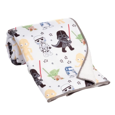 Lambs & Ivy Star Wars Classic Fleece Baby Blanket - Yoda/Darth Vader/R2-D2/C-3PO 5 Lambs & Ivy Star Wars Classic Fleece Baby Blanket - Yoda/Darth Vader/R2-D2/C-3PO - Image 3
