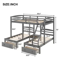 Full Over Twin & Twin Bunk Bed, Gray - ModernLuxe -Child Furniture Store GUEST f17a7836 1fb9 4c01 82db 42a62d1ff019