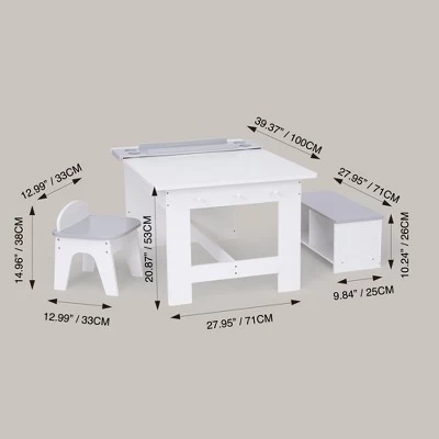 Fantasy Fields - Little Artist Monet Play Art Table Kids Furniture - White/Gray 5 Fantasy Fields - Little Artist Monet Play Art Table Kids Furniture - White/Gray - Image 3
