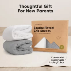 KeaBabies 2pk Soothe Fitted Crib Sheets Neutral, Organic Baby Crib Sheets, Fits Standard Nursery Baby Mattress -Child Furniture Store GUEST f2c5d9a6 240b 4881 b76b e5ba28b61a15