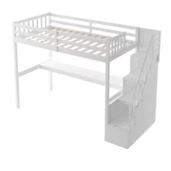 Twin Size Loft Bed With Staircase And Built-in Desk - ModernLuxe -Child Furniture Store GUEST f3893fbb 6642 421d 8d2b d4f40dbec53d