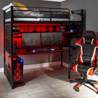 Gaming Bunk Bed Black/Red - X Rocker 7 Gaming Bunk Bed Black/Red - X Rocker - Image 5