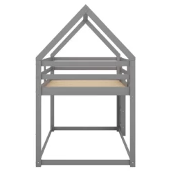 Twin Over Twin House Shaped Bunk Bed With Ladder And Guardrail-ModernLuxe 21 Twin Over Twin House Shaped Bunk Bed With Ladder And Guardrail-ModernLuxe -Child Furniture Store GUEST f9c52e77 7620 4ee9 b4b5 c634c209dd61