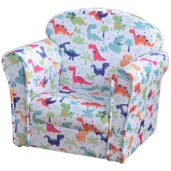 Qaba Kid's Sofa Chair With Dinosaur Design And Thick Padding, Flannel-Covered Toddler Armchair For Bedroom, Playroom -Child Furniture Store GUEST fa080181 62b6 4121 a01c 29a75601f9c0