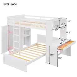 Loft Bed With Stand-Alone Bed, Shelves, Desk And Wardrobe - ModernLuxe 23 Loft Bed With Stand-Alone Bed, Shelves, Desk And Wardrobe - ModernLuxe -Child Furniture Store GUEST fae80d78 77ba 406c 8362 891bfa1301fb