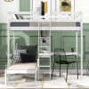 Convertible Loft Bed With L Shaped Desk, Shelf And Ladder, White - ModernLuxe -Child Furniture Store GUEST fd01a76c b154 4962 a496 9f7cdd84ba48