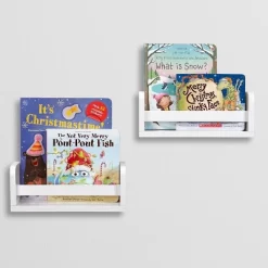 2pk Kids' 10" Floating Wall Mount Bookshelf Set White - RiverRidge Home -Child Furniture Store GUEST fe817720 8317 4443 9e28 6e054c23eaba