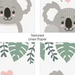 Big Dot Of Happiness Koala Cutie - Unframed Bear Nursery Wall Art And Kids Room Decor Linen Paper Wall Art - Set Of 4 - Artisms - 8 X 10 Inches -Child Furniture Store GUEST fef8b684 e91f 4956 93e4 100dcbadf157
