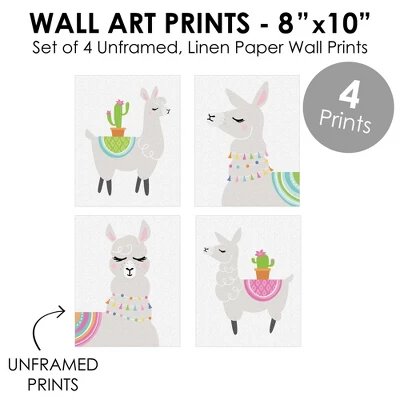 Big Dot Of Happiness Whole Llama Fun - Unframed Llama Fiesta Nursery And Kids Room Linen Paper Wall Art - Set Of 4 - Artisms - 8 X 10 Inches 5 Big Dot Of Happiness Whole Llama Fun - Unframed Llama Fiesta Nursery And Kids Room Linen Paper Wall Art - Set Of 4 - Artisms - 8 X 10 Inches - Image 3